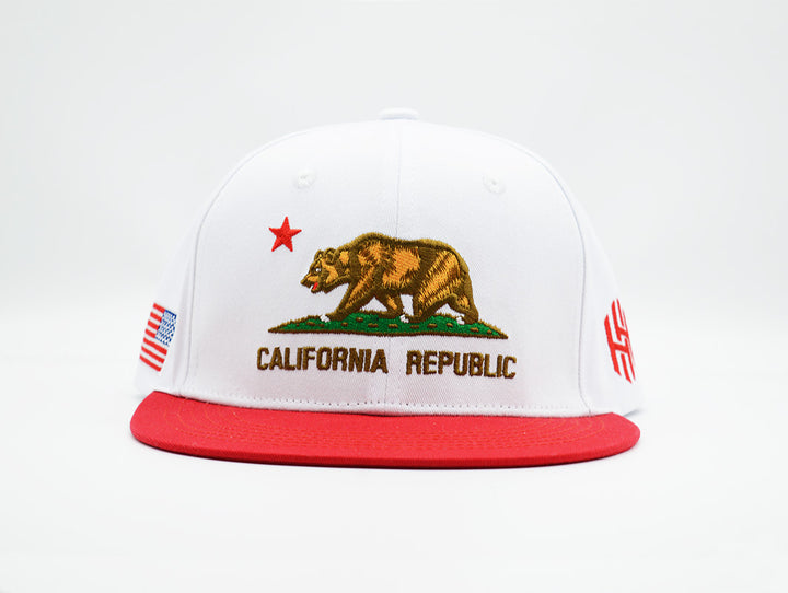California Snapback White/Red - “The Golden State”