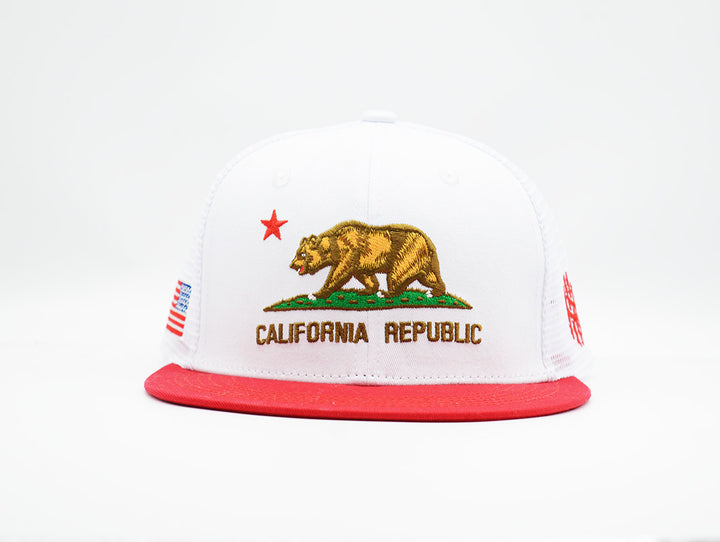 California Trucker White/Red - “The Golden State”