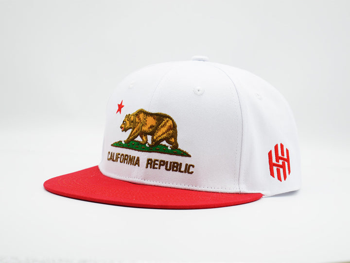 California Snapback White/Red - “The Golden State”