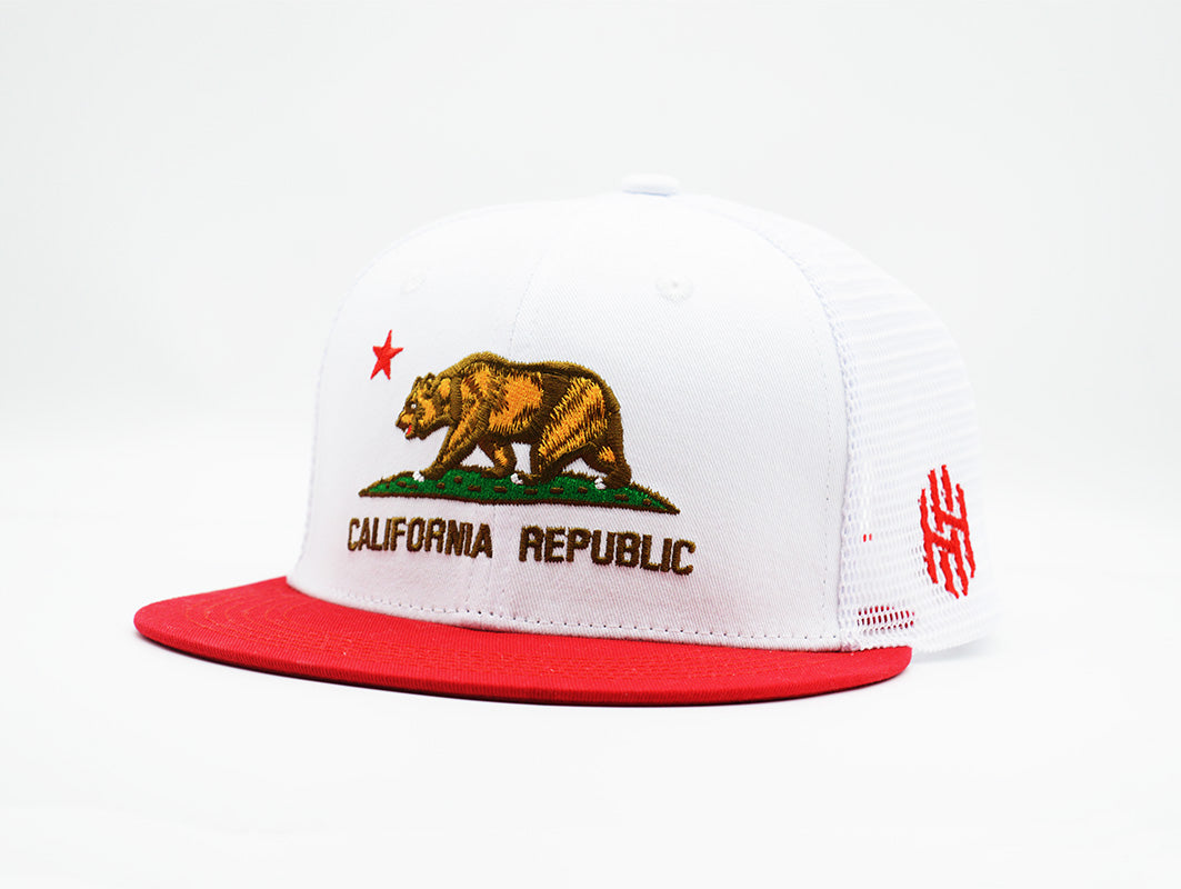California Trucker White/Red - “The Golden State”