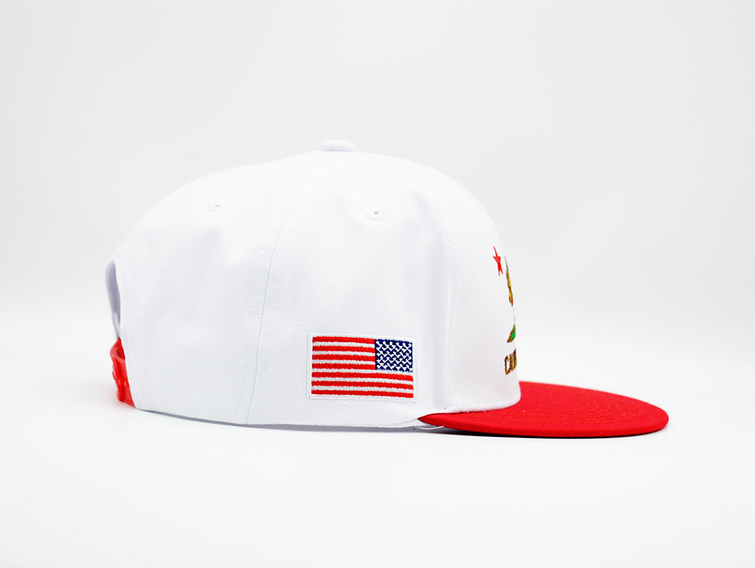 California Snapback White/Red - “The Golden State”