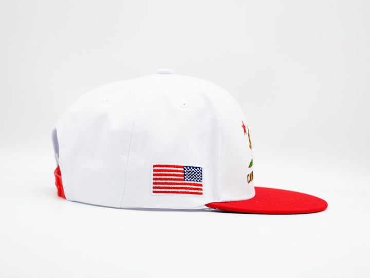 California Snapback White/Red - “The Golden State”