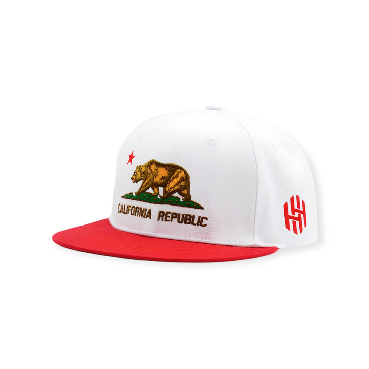 California Snapback White/Red - “The Golden State”