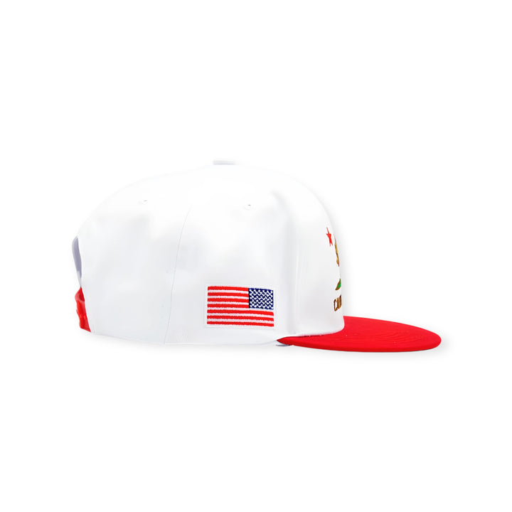 California Snapback White/Red - “The Golden State”